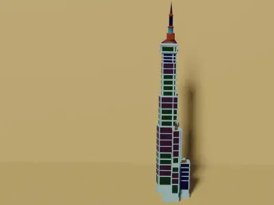 skyscraper shanghai tower Low-poly 3D model