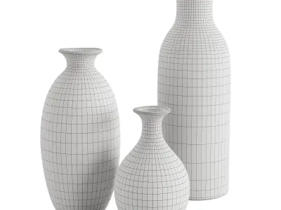 Ivory Dipped Clay Vase 3D model