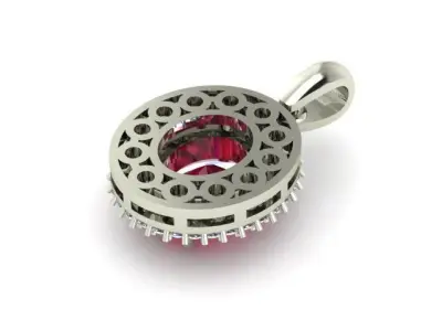 beautyful Ruby and daimond pandent Free 3D print model