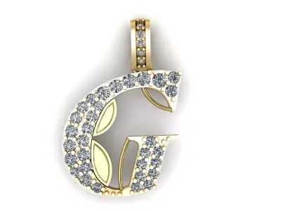 LUXURY ALPHABET G PENDANT 3D PRINTABLE MODEL 3D print model