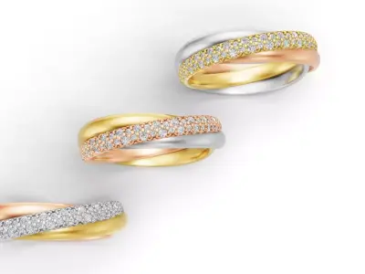 Trinity Ring Small Model Semi Paved 3D print model