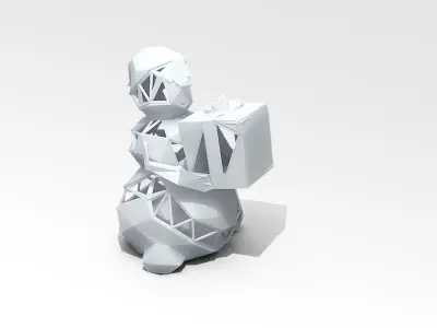 Snowman STL figurine holding book 3D print model