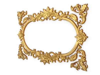 Plaster decorative frame ornament 05 3D model
