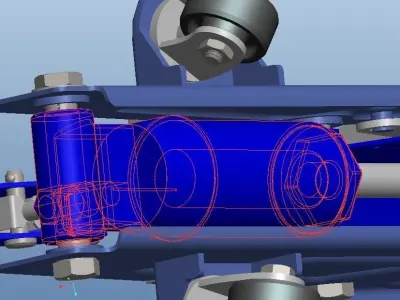 Horizontal hydraulic jack 3D model