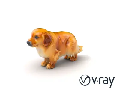 GoldenSun Retriever fluffy companion model pack Low-poly 3D model