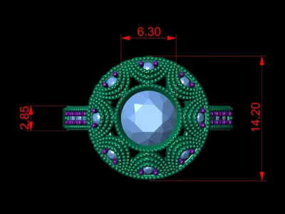 New Vintage Diamond Engagement Ring 3D print model