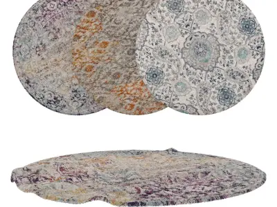 Round Rug Set 256 3D model