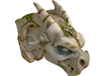 Ancient Stone Dragon Head Low-poly 3D model