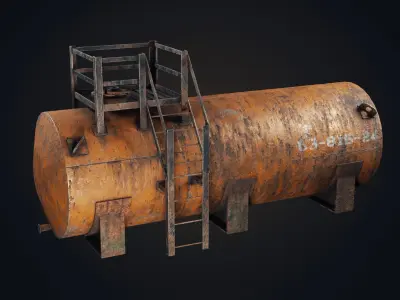 Old oil tank Low-poly 3D model