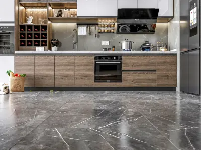 Kitchen Modern interior  0056 3D model