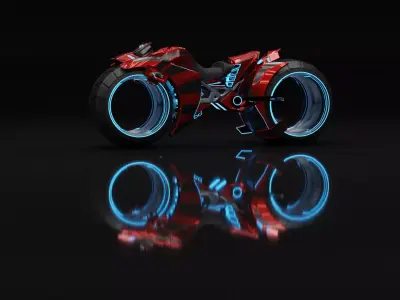 Torn Future Bike Low-poly 3D model