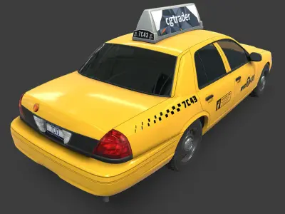 New York Taxi Low-poly 3D model
