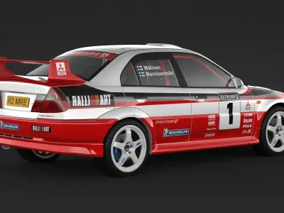 Mitsubishi Lancer Evolution 5 Rally Car 3D model