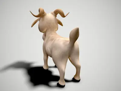 cartoon goat Low-poly 3D model