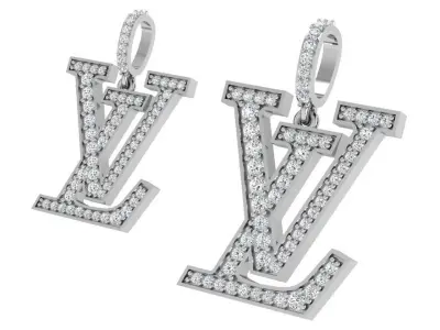 Fashion Diamond Earring 4346 3D print model