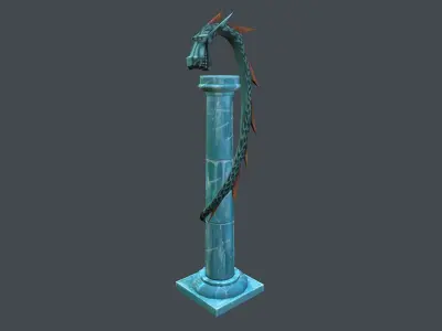 Low Poly Stylize Pillar Dragon Low-poly 3D model
