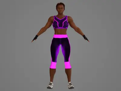 African American Fitness Trainer 3D model