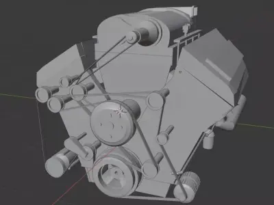 V8 engine 3D model 5