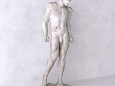Plaster Sculpture of a Standing Athlete 3D model