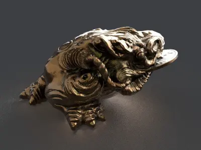 temple money frog Low-poly 3D model