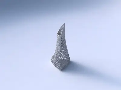 Vase grounded tipping triangle with dense twisted organic lat... 3D print model