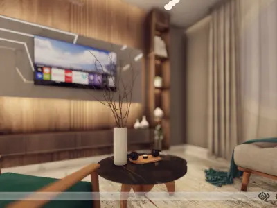 Modern Apartment Interior Scene 3D model