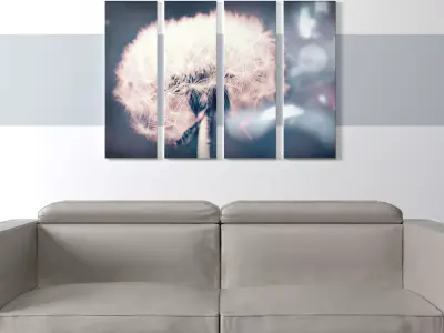 Printed Canvas - Dandelion Flower Low-poly 3D model