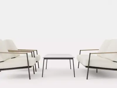 Lyra sofa set Low-poly 3D model
