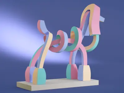 Poodle Pastel 3D model