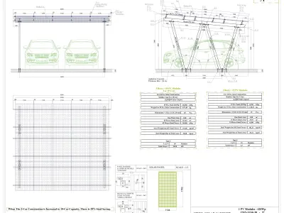 6 kWp Solar Carport Project Type 6 3D model