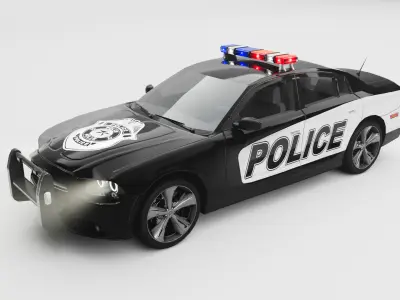 Realistic Police Car 3D Model Low-poly 3D model