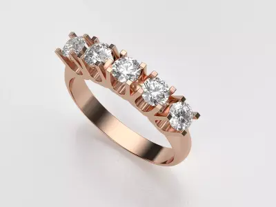 Ring with gems 3D print model