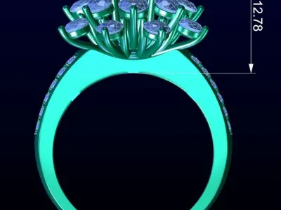 Luxury Engagement Ring 3D print model buy
