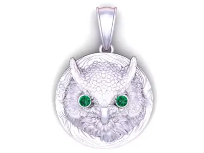 Owl Eye Pendant  3D Printable Model 3D print model