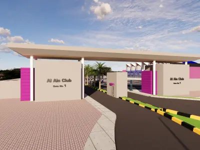Al Ain Volleyball Stadium Event Setup - Exterior Interior Design 3D model