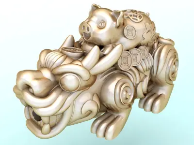 Pixiu pig Bracelet - Unicorn  bracelet - 5 Size 3D Model Collection