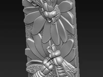 Decorative Panel 5    Bees 3D model 3D print model