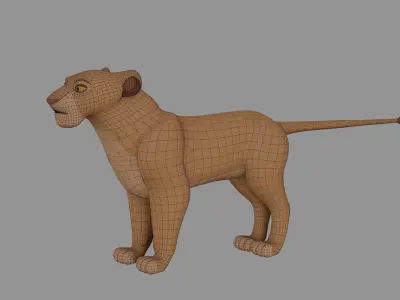 New Lioness Lion King Low-poly 3D model