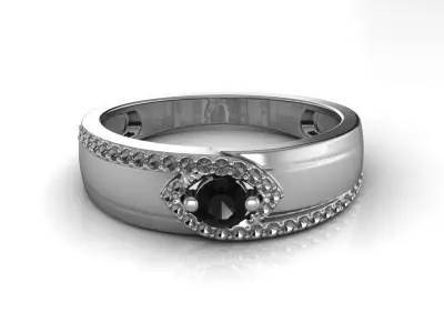 Diamond Jewelry Ring 3D print model 14