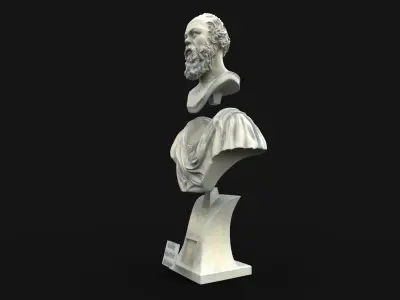 Socrates bust of man with beard 3D print model