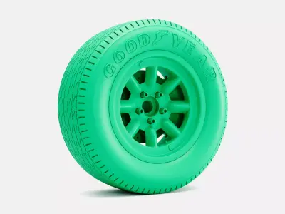 15x8 Minilite Wheel Goodyear Blue Streak 600 Tire  3D print model