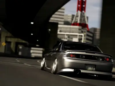 GP Sports G-FOUR S14 Silvia Kouki - GT7 Base Low-poly 3D model