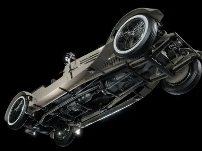 1920 to 1930 modular car Low-poly 3D model