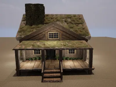 Wooden Village House Free 3D model