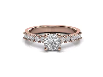 STL 3DM Print Ready Women Diamond Ring Lightweight Printable  3D print model 18