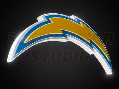 Los Angeles Chargers logo - Cinematic - 3D print 3D model