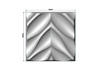 Abstract wave pattern relief 3d wall panel N08 3D print model