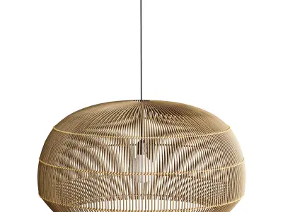 Nordic Chandelier Bamboo Hanging Lamps 3D model
