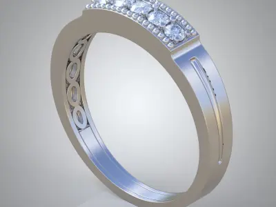 Diamond ring 0379 3D printable model Free 3D print model