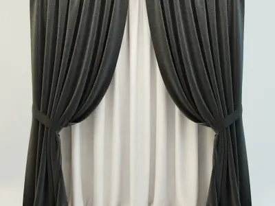curtains pair of 3D model